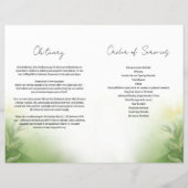 Waterverf Groene Begrafenisprogramma Sjabloon (Achterkant)