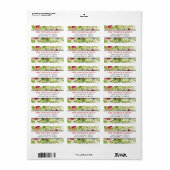 Waterverf Groene Bes Kerst Adres Etiket (Full Sheet)