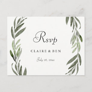 Waterverf Groene Blad All Occasion RSVP Briefkaart