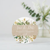 Waterverf Groene Blad Zomer Bruiloft Herfst Save The Date (Staand voorkant)