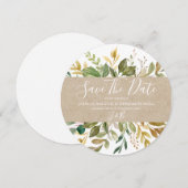 Waterverf Groene Blad Zomer Bruiloft Herfst Save The Date (Voorkant / Achterkant)