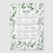 Waterverf Groene Bladeren 2026 Kalender (Voorkant)