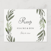 Waterverf Groene bladeren Al Occasion RSVP Briefka Uitnodiging Briefkaart (Voorkant)