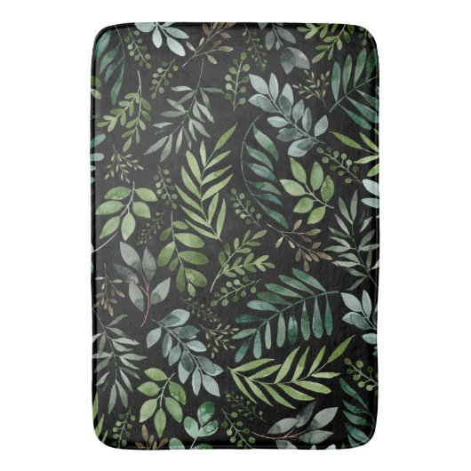 Waterverf groene bladeren   badmat (Voorkant Verticaal)