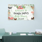 Waterverf Groene Bladeren Boerderij Dier Baby Show Spandoek (Beurs)