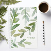 Waterverf Groene Bladeren Botanische Gepersonalise Planner