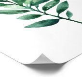 Waterverf groene bladeren. Botanische kunst. Tuin Poster (Hoek)
