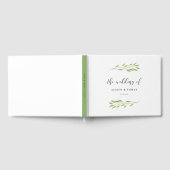 Waterverf groene bladeren bruiloft gastenboek (Volledig)