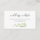 Waterverf groene bladeren bruiloft website kaart (Voorkant)