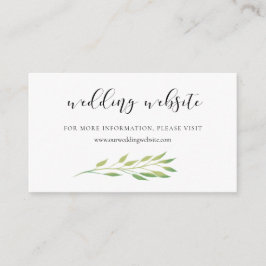 Waterverf groene bladeren bruiloft website kaart