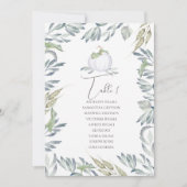 Waterverf Groene bladeren Bruiloft Zittafel Plan Kaart (Voorkant)
