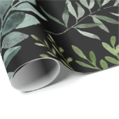 Waterverf groene bladeren cadeaupapier (Rol Hoek)