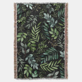 Waterverf groene bladeren   deken (Voorkant Verticaal)