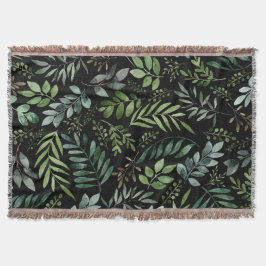 Waterverf groene bladeren deken