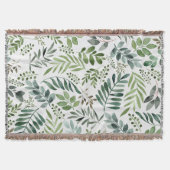 Waterverf groene bladeren  deken (Voorkant)