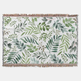 Waterverf groene bladeren deken