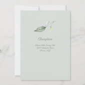 Waterverf Groene bladeren Elegante bruiloft Kaart (Achterkant)