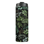 Waterverf groene bladeren en takken   thermosbeker (Voorkant)