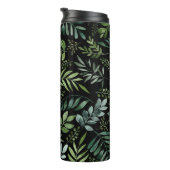 Waterverf groene bladeren en takken   thermosbeker (Geroteerd rechts)