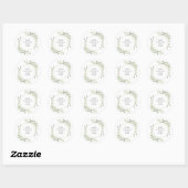 Waterverf Groene Bladeren Feest Ronde Sticker (Vel)