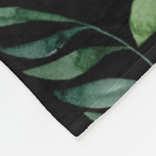 Waterverf groene bladeren fleece deken (Hoek)