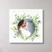 Waterverf groene bladeren foto lijst canvas afdruk (Voorkant)