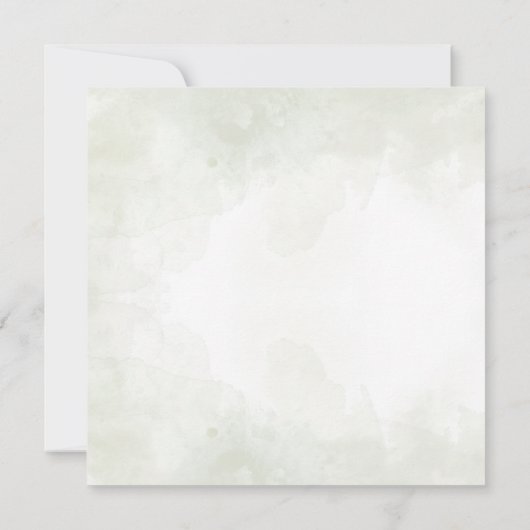 Waterverf Groene Bladeren Hout Kruis Moderne Doop Kaart (Achterkant)