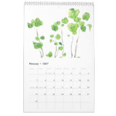 waterverf groene bladeren kalender 2024 (Feb 2027)