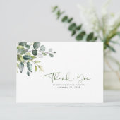 Waterverf Groene Bladeren Kleine Dank Je Bedankkaart (Staand voorkant)