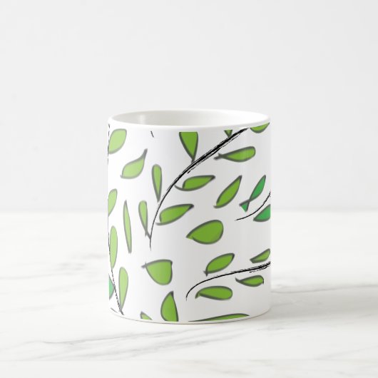 Waterverf Groene bladeren Koffiemok (Center)