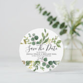 Waterverf groene bladeren Modern Wedding Save The Date (Staand voorkant)