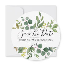 Waterverf groene bladeren Modern Wedding