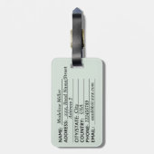 Waterverf Groene bladeren Monogram Bagagelabel (Achterkant verticaal)