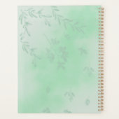 Waterverf Groene bladeren Monogram Planner (Achterkant)