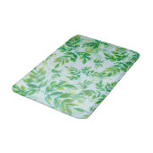 Waterverf groene bladeren op water badmat (Gekanteld)