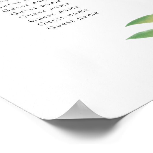 Waterverf groene bladeren trouwzitje poster (Hoek)