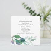 Waterverf Groene bladeren Twins Baptisme Kaart (Staand voorkant)