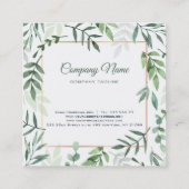 Waterverf Groene bladeren Vierkante Visitekaartje (Achterkant)