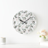 Waterverf groene bladgom nootroze bloem grote klok (Huis)