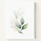 Waterverf Groene bladzijden Baby shower Gastboek Notitieboek (Achterkant)