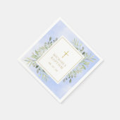 Waterverf Groene Blauwe Doop Christening Servet (Hoek)