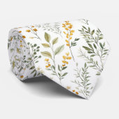 Waterverf groene bloemen bladeren lente stropdas (Opgerold)