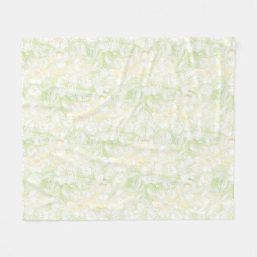 Waterverf groene bloemen fleece deken (Voorkant (Horizontaal))