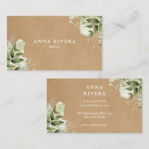 Waterverf groene bloemen rustieke kraft