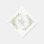 Waterverf Groene Bloemige Baby Shower Servet (Hoek)