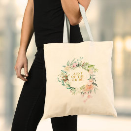 Waterverf Groene Bloemige Bruidsmeisje Favor Tote Bag