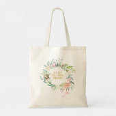 Waterverf Groene Bloemige Bruidsmeisje Favor Tote Bag (Achterkant)