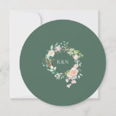 Waterverf Groene Bloemige Trouw Uitnodiging (Achterkant)