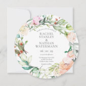 Waterverf Groene Bloemige Trouw Uitnodiging (Voorkant)