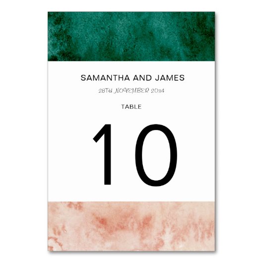 Waterverf Groene Blush roze bruiloft Kaart (Voorkant)